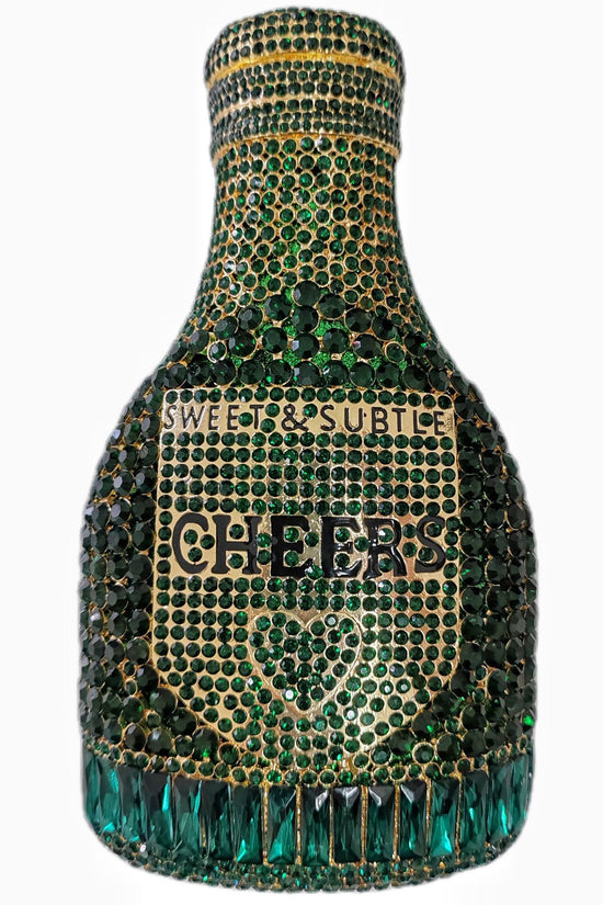 Champagne Bottle Rhinestone Evening Clutch Women's Bag - Dana Fashion