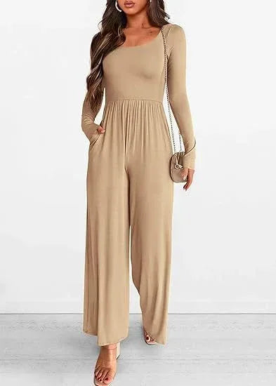 Autumn Winter Sports Jumpsuit 2026 - Long Sleeve Wide-Leg Jumpsuit - DanaFashionstore