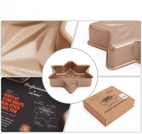 Bake mousse cake molds $28.01 Dana Fashion Color: Gold Dana's Kitchen Product Information: Product category: Cake mold Shape: Irregular texture of material; carbon steel Article number; WK9142 Purpose: Baking Packing list: 1 * cake mold Temperature resist