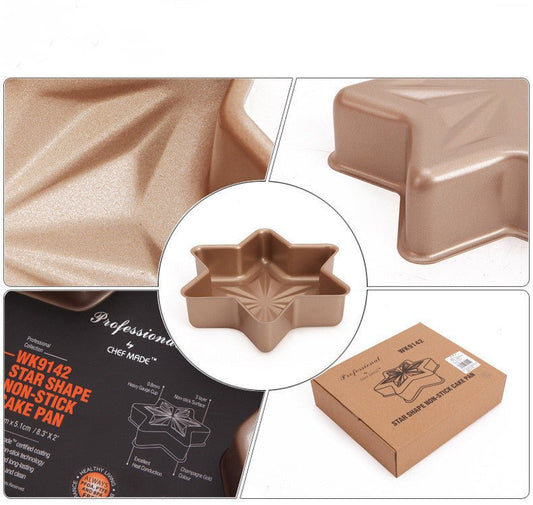 Bake mousse cake molds $28.01 Dana Fashion Color: Gold Dana's Kitchen Product Information: Product category: Cake mold Shape: Irregular texture of material; carbon steel Article number; WK9142 Purpose: Baking Packing list: 1 * cake mold Temperature resist