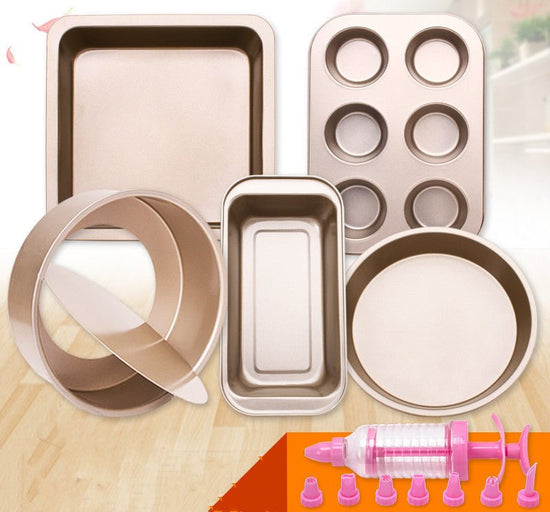 Baking Tool Set, Cake Mold Pizza Bakeware Oven Utensils $65.28 Dana Fashion Color: 5golden abrasive tools Dana's Kitchen Product Information: Color: gold three-piece set, three-piece abrasive tool set, 5 abrasive tools, 5golden abrasive tool Item: Baking