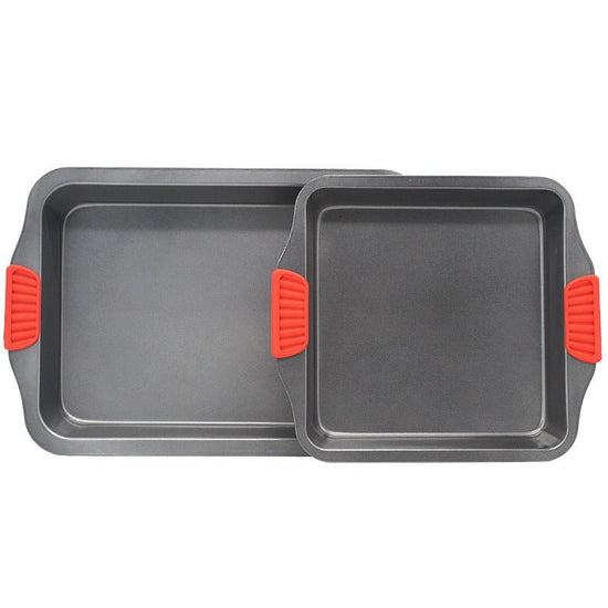 Baking tray $24.82 Dana Fashion format: A Size: 29X25.5X4cm Dana's Kitchen [name] silicone binaural luxury baking tray [Packaging] OPP bag packaging 【specification A: Square 29*25.5*4cm B: Rectangular 40*26.5*5.3cm [Material] high quality carbon steel + f