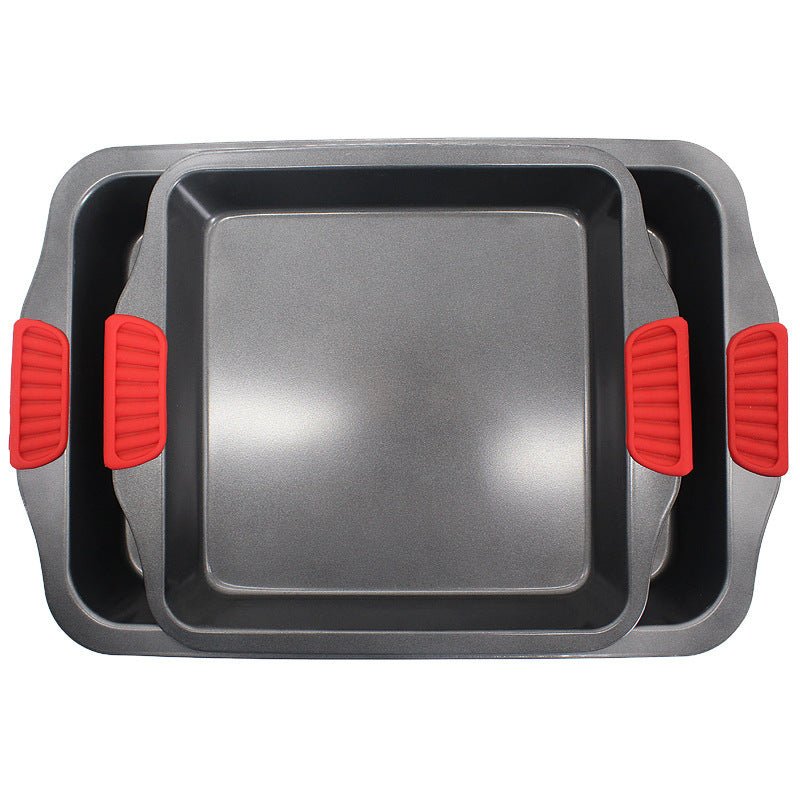Baking tray $24.82 Dana Fashion format: A Size: 29X25.5X4cm Dana's Kitchen [name] silicone binaural luxury baking tray [Packaging] OPP bag packaging 【specification A: Square 29*25.5*4cm B: Rectangular 40*26.5*5.3cm [Material] high quality carbon steel + f