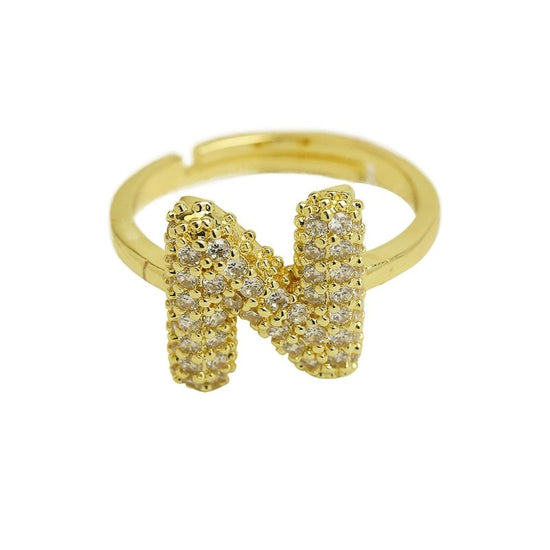 Balloon Bubble Cute 26 English Letters Open Ring $20.04 Dana Fashion Color: Gold Ring N Size: Adjustable Opening Women's Accessories Product information: Type: Opening Process: Electroplating Color: gold ring A, gold ring B, gold ring C, gold ring D, gold