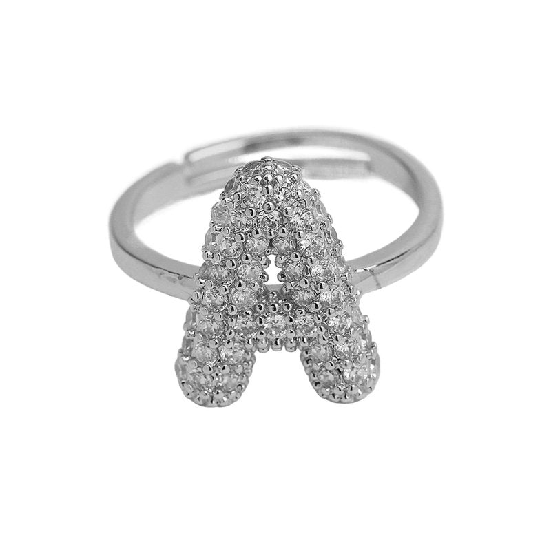 Balloon Bubble Cute 26 English Letters Open Ring $20.04 Dana Fashion Color: Silver Ring A Size: Adjustable Opening Women's Accessories Product information: Type: Opening Process: Electroplating Color: gold ring A, gold ring B, gold ring C, gold ring D, go