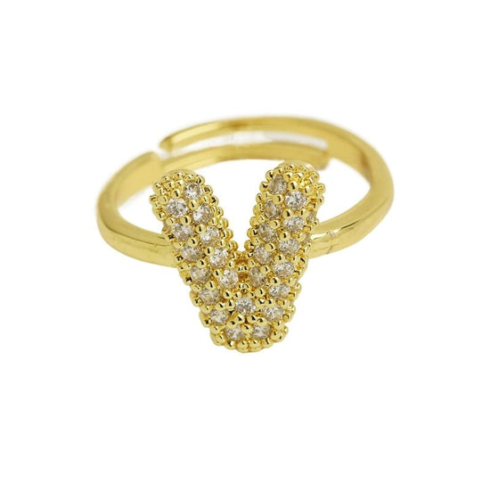 Balloon Bubble Cute 26 English Letters Open Ring $20.04 Dana Fashion Color: Gold Ring V Size: Adjustable Opening Women's Accessories Product information: Type: Opening Process: Electroplating Color: gold ring A, gold ring B, gold ring C, gold ring D, gold