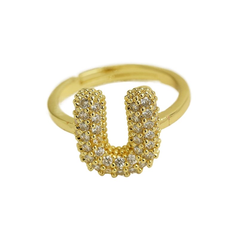 Balloon Bubble Cute 26 English Letters Open Ring $20.04 Dana Fashion Color: Gold Ring U Size: Adjustable Opening Women's Accessories Product information: Type: Opening Process: Electroplating Color: gold ring A, gold ring B, gold ring C, gold ring D, gold