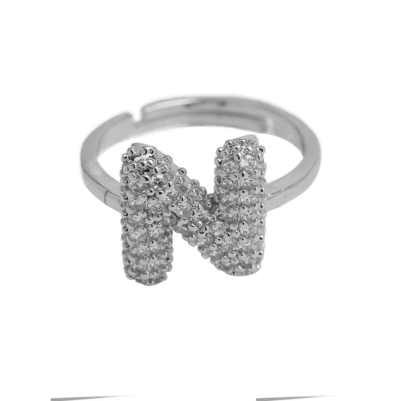 Balloon Bubble Cute 26 English Letters Open Ring $20.04 Dana Fashion Color: Silver Ring N Size: Adjustable Opening Women's Accessories Product information: Type: Opening Process: Electroplating Color: gold ring A, gold ring B, gold ring C, gold ring D, go