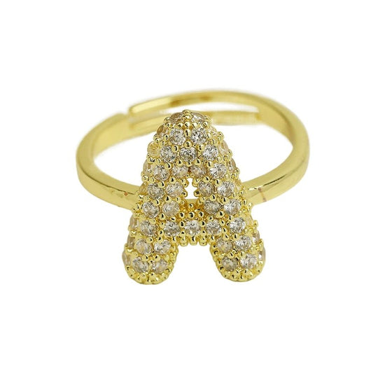 Balloon Bubble Cute 26 English Letters Open Ring $20.04 Dana Fashion Color: Gold Ring A Size: Adjustable Opening Women's Accessories Product information: Type: Opening Process: Electroplating Color: gold ring A, gold ring B, gold ring C, gold ring D, gold