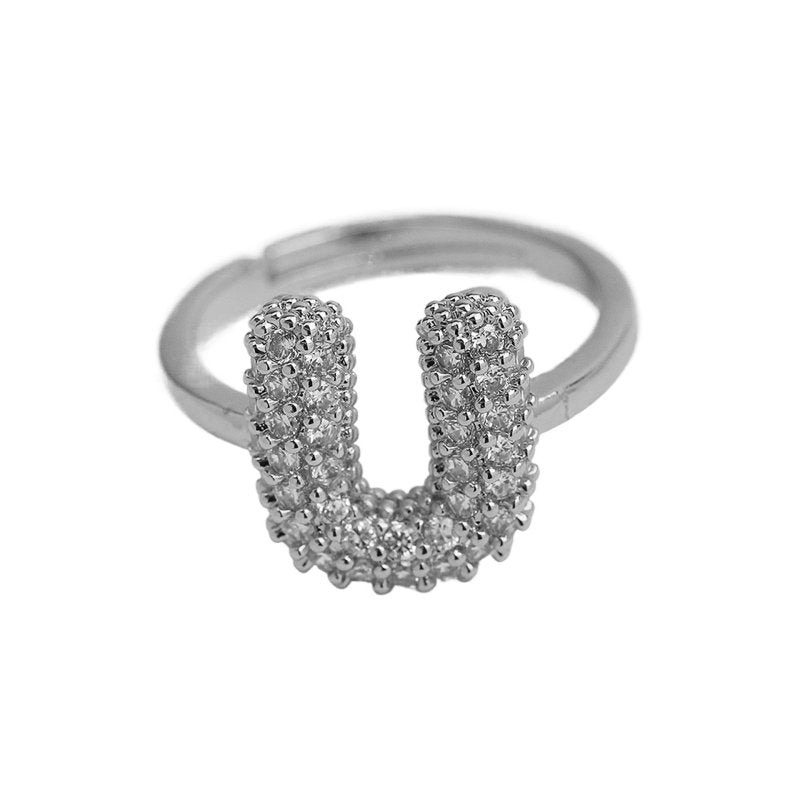 Balloon Bubble Cute 26 English Letters Open Ring $20.04 Dana Fashion Color: Silver Ring U Size: Adjustable Opening Women's Accessories Product information: Type: Opening Process: Electroplating Color: gold ring A, gold ring B, gold ring C, gold ring D, go