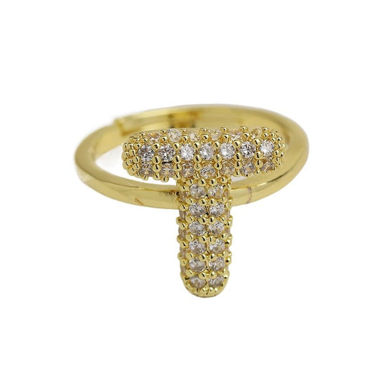 Balloon Bubble Cute 26 English Letters Open Ring $20.04 Dana Fashion Color: Gold Ring T Size: Adjustable Opening Women's Accessories Product information: Type: Opening Process: Electroplating Color: gold ring A, gold ring B, gold ring C, gold ring D, gold