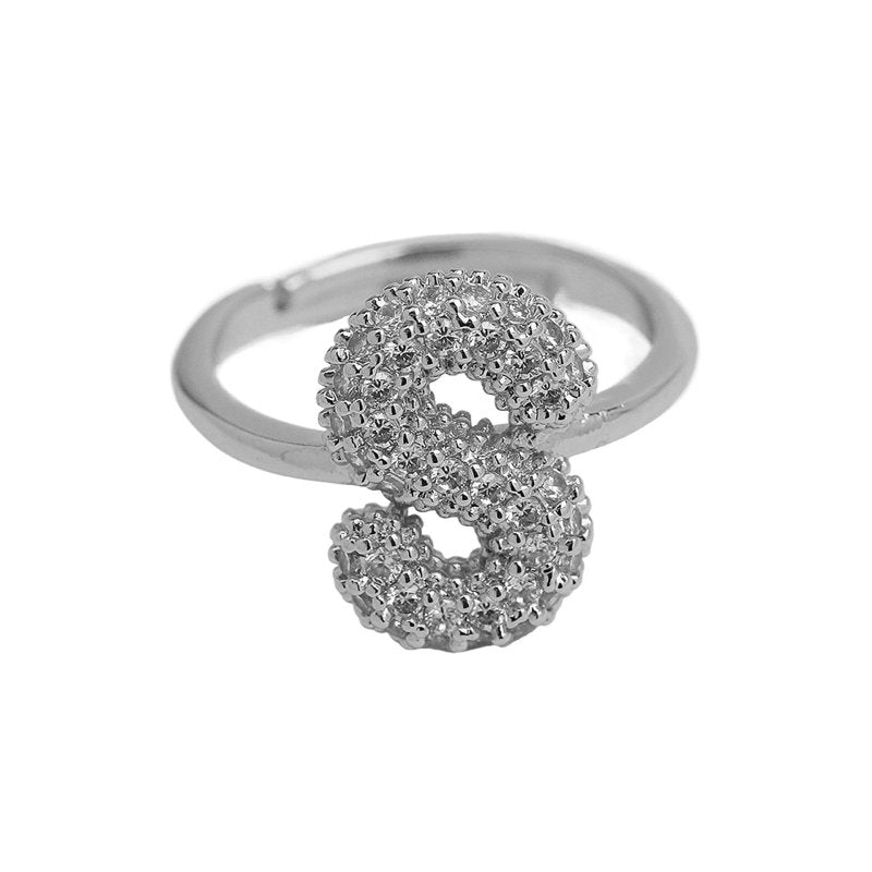 Balloon Bubble Cute 26 English Letters Open Ring $20.04 Dana Fashion Color: Silver Ring S Size: Adjustable Opening Women's Accessories Product information: Type: Opening Process: Electroplating Color: gold ring A, gold ring B, gold ring C, gold ring D, go