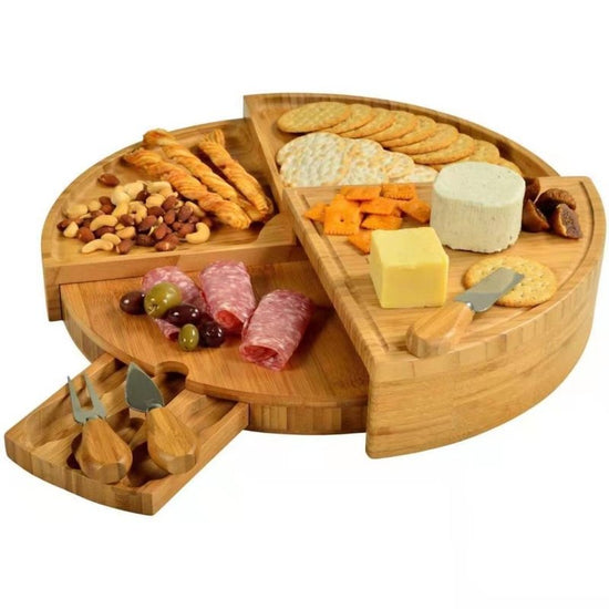 Bamboo Drawer Cheese Knife Bread Fruit Snack Plate $189.50 Dana Fashion style: Two knives Dana's Kitchen Product information: Material: Bamboo Shape: two knives, three knives Style: modern and simple Size: see picture Color: yellow Packing list: Bamboo Di