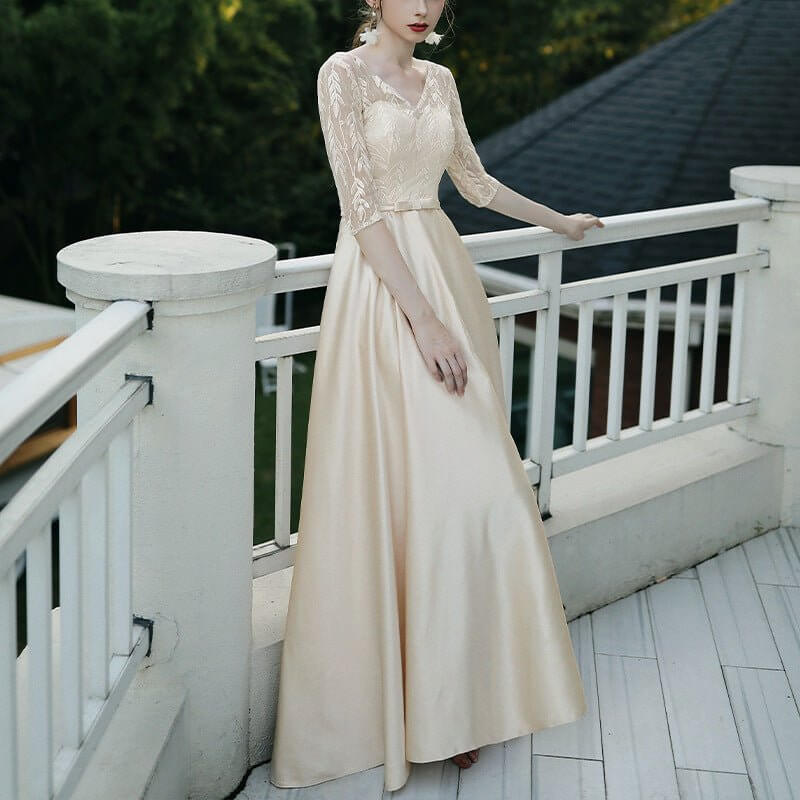 Banquet Party Elegant Evening Dress Women $98.50 Dana Fashion Color: Beige Size: L Women's clothing Product information: Color: sky blue, brown, Milky White, peacock blue, red, dark red Sleeve type: sleeveless Main fabric composition: Polyester Waist Type