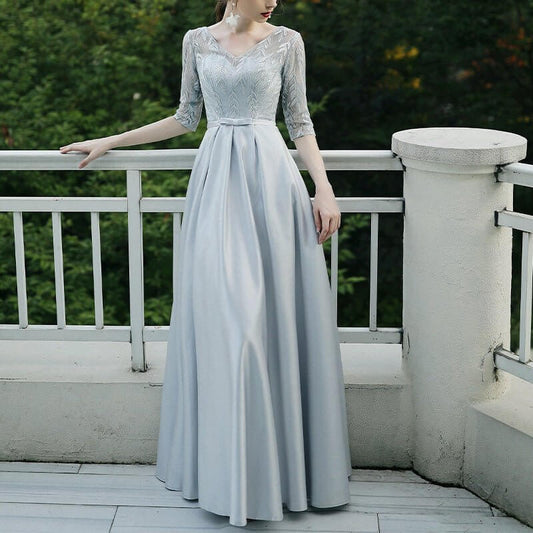 Banquet Party Elegant Evening Dress Women $98.50 Dana Fashion Color: Beige Size: L Women's clothing Product information: Color: sky blue, brown, Milky White, peacock blue, red, dark red Sleeve type: sleeveless Main fabric composition: Polyester Waist Type
