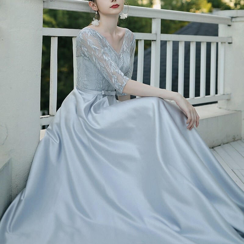 Banquet Party Elegant Evening Dress Women $98.50 Dana Fashion Color: Beige Size: L Women's clothing Product information: Color: sky blue, brown, Milky White, peacock blue, red, dark red Sleeve type: sleeveless Main fabric composition: Polyester Waist Type
