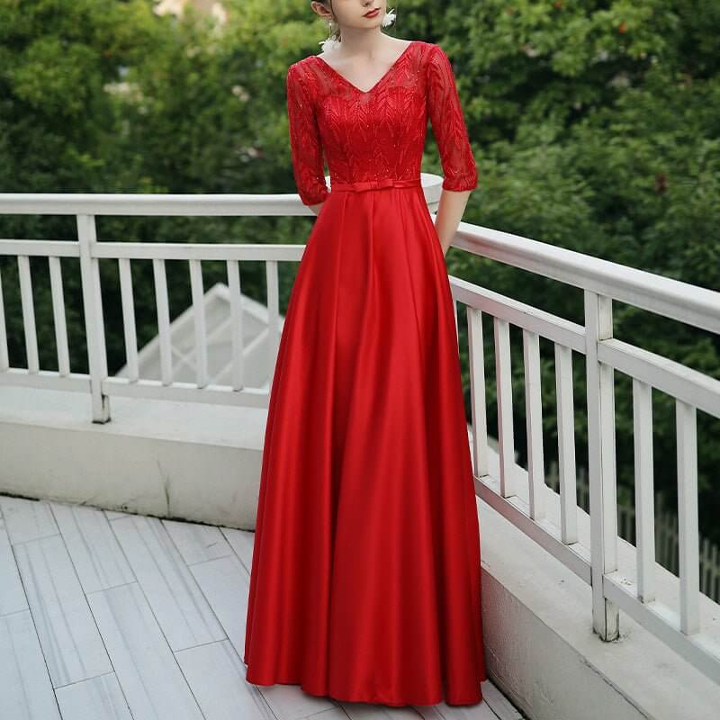 Banquet Party Elegant Evening Dress Women $98.50 Dana Fashion Color: Red Size: L Women's clothing Product information: Color: sky blue, brown, Milky White, peacock blue, red, dark red Sleeve type: sleeveless Main fabric composition: Polyester Waist Type: