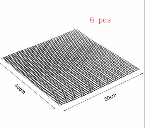 Barbecue Non-Stick Wire Mesh Grilling Mat Reusable Cooking Grilling Mat For Outdoor Activities $33.92 Dana Fashion Size: S quantity: 6 pcs Dana's Kitchen Overview： 1. It is coated with high-quality Teflon with a glass fiber cloth. It has excellent anti-ad