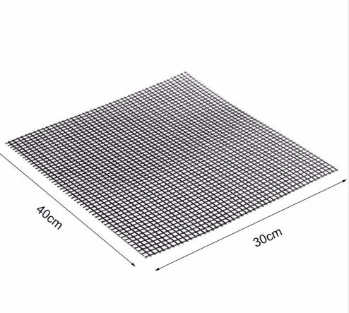 Barbecue Non-Stick Wire Mesh Grilling Mat Reusable Cooking Grilling Mat For Outdoor Activities $11.41 Dana Fashion Size: S quantity: 1pc Dana's Kitchen Overview： 1. It is coated with high-quality Teflon with a glass fiber cloth. It has excellent anti-adhe