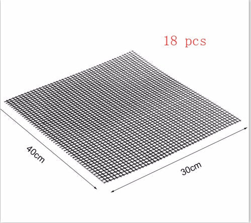 Barbecue Non-Stick Wire Mesh Grilling Mat Reusable Cooking Grilling Mat For Outdoor Activities $87.48 Dana Fashion Size: S quantity: 18 pcs Dana's Kitchen Overview： 1. It is coated with high-quality Teflon with a glass fiber cloth. It has excellent anti-a