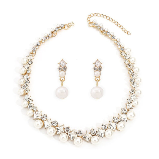 Baroque Alloy Necklace And Earrings Elegant Fashion All-match Bridal Formal Formal Dress Jewelry Suit $49.50 Dana Fashion Color: Gold Women's Accessories Product information: Pattern: Other Treatment Process: Electroplating Color: gold, white k Applicable