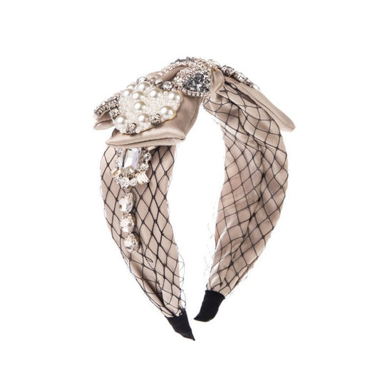 Baroque Fabric Bow Full Diamond Pearl Headband $69.50 Dana Fashion Color: Coffee Women's Accessories Product information: Color: gray, coffee, pink Applicable people: women Material: Rhinestone Popular elements: Bow Style: affordable luxury style Packing