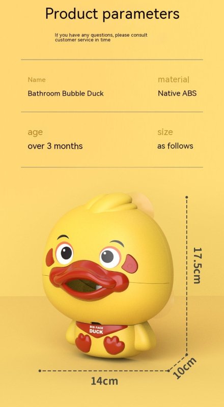 Bathroom Electric Cartoon Bubble Duck One-click Start Continuous Bubble Parent-child Interactive Water Toy $27.23 Dana Fashion Color: Chinese Toys & Hobbies Product information: Ability Training: emotion, vision, intelligence development, crawling, hand-b