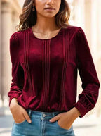 A Solid-colored Long-sleeved Top For Ladies - DanaFashionstore