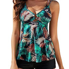 Women's Two-piece Swimsuit Plus Size Printed Suspender Skirt Boxer Bikini - DanaFashionstore