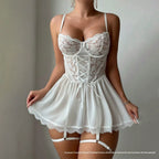 Lace Sheer Nightgown And Mesh Thong Set - DanaFashionstore