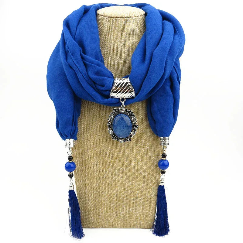 Ethnic Style Peacock Pendant Gem Tassel Scarf Shawl Autumn And Winter Women's Scarf - DanaFashionstore