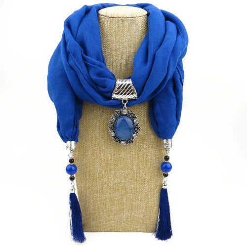 Ethnic Style Peacock Pendant Gem Tassel Scarf Shawl Autumn And Winter Women's Scarf - DanaFashionstore