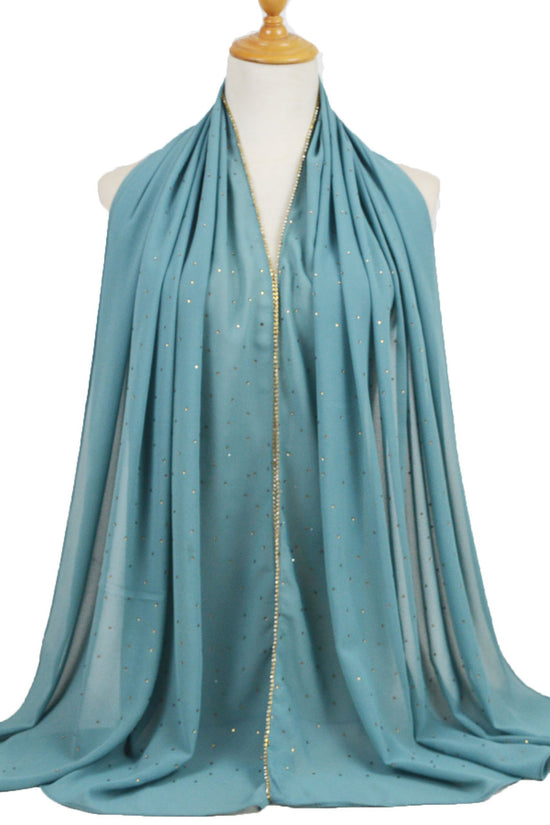 Chain Pearl Chiffon Hui Hood
