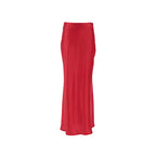 New Year Red Satin Satin Fishtail Skirt