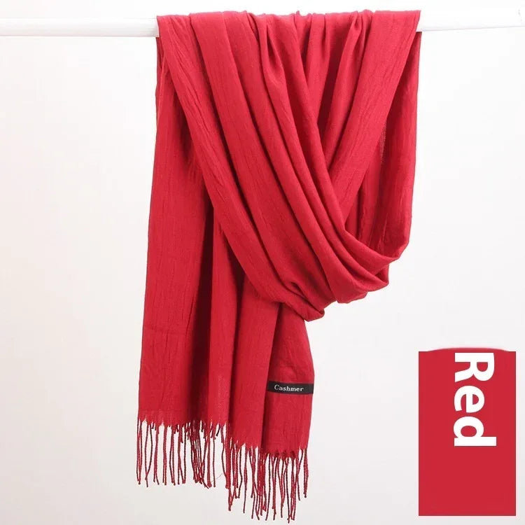 Pure Color Warm Keeping Scarf All-match Cashmere Shawl - DanaFashionstore