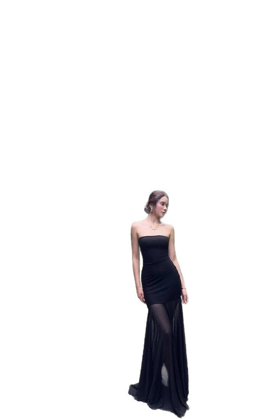 Solid Color Chest-wrapped Mesh Dress Sleeveless