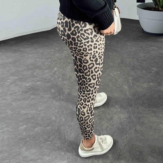 Comfortable High Waist Soft Leopard Print Home Trousers - Dana Fashion