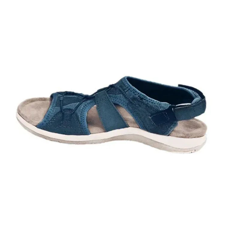 Women's New Roman Wedge Sandals Round Toe Velcro - DanaFashionstore