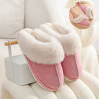 Winter Warm Plush Home Slippers Indoor Fur Slippers Women Soft Lined Cotton Shoes Comfy Non-Slip Bedroom Fuzzy House Shoes Women Couple - DanaFashionstore