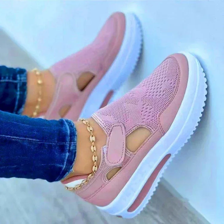 Flat Fly Knit Breathable Velcro Casual Mesh Shoes - DanaFashionstore