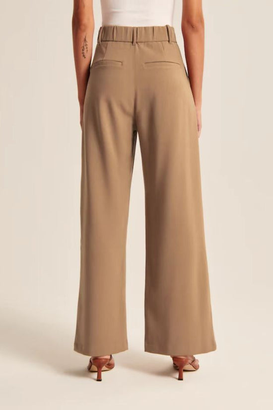 High Waist Straight Trousers With Pockets Wide Leg Casual Pants For Women