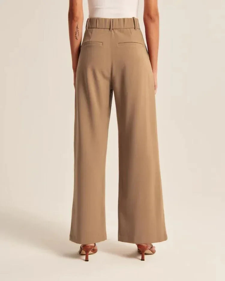 High Waist Straight Trousers With Pockets Wide Leg Casual Pants For Women - DanaFashionstore