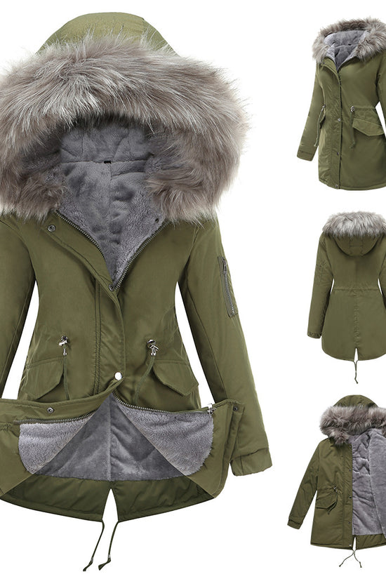 Parka Cotton-padded Coat Mid-length Hooded