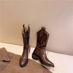European And American Vintage Western Cowboy Boots For Autumn And Winter - DanaFashionstore