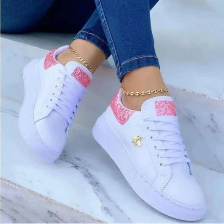 Platform Sneakers Lace-up White Low-top Casual Shoes - DanaFashionstore