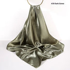 Pure Color Silk Scarf Artificial Silk 90cm Shiny Satin Shawl - DanaFashionstore