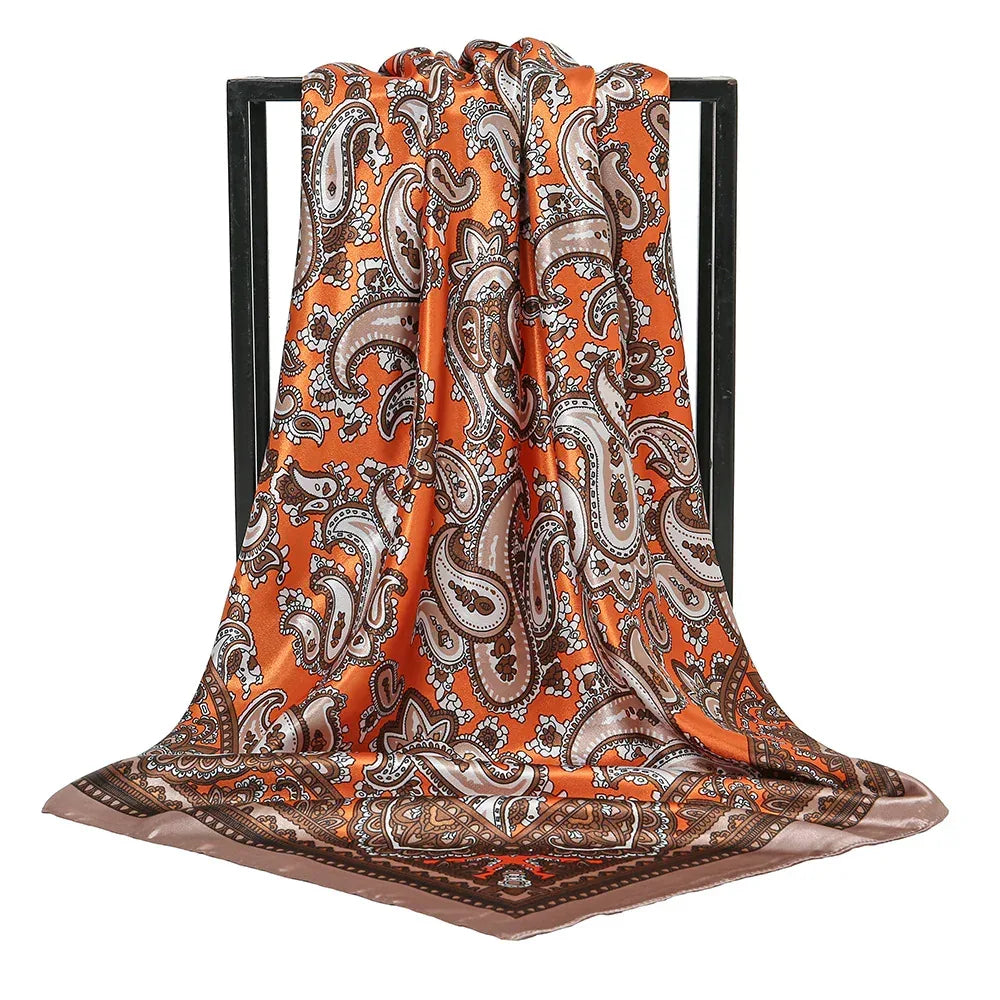Paisley Printed 90 Square Scarf Retro Fashion Shawl - DanaFashionstore