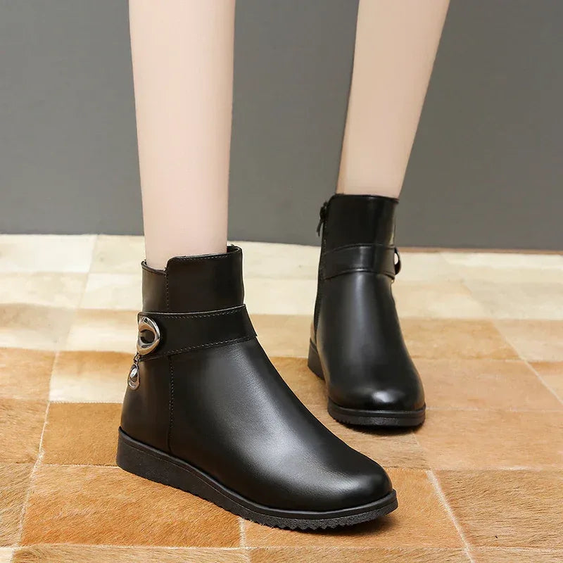 Low Heel Wedge Fleece Warm Mom Cotton Boots - DanaFashionstore