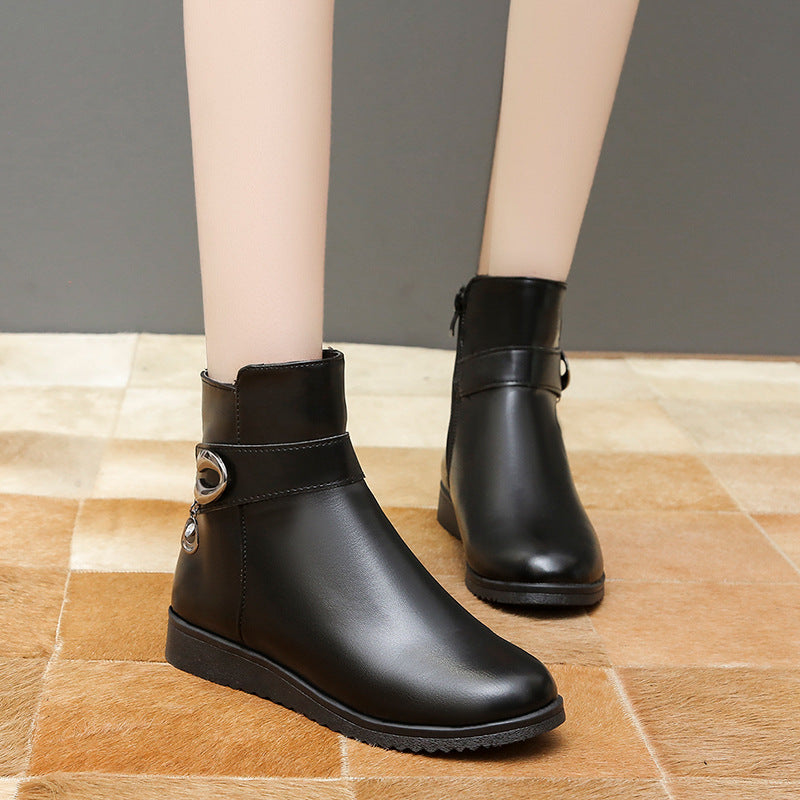 Low Heel Wedge Fleece Warm Mom Cotton Boots