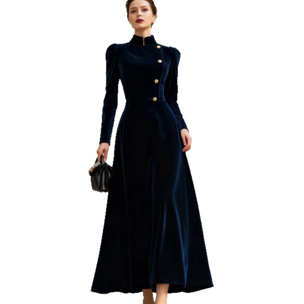 New Elegant Solid-color Velvet Dress For Women